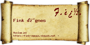 Fink Ágnes névjegykártya